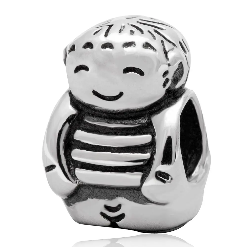 Boy Bead Charm Authentic 925 Sterling Silver Charms Jewelry Fit