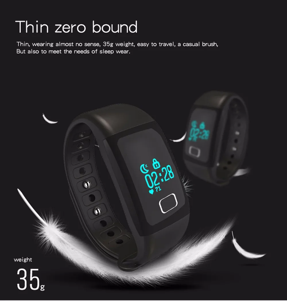 Водонепроницаемый SmartBand Поддержка Bluetooth 4.0 pedometor сердечного ритма Мониторы Smart Band andorid iOS 1 м