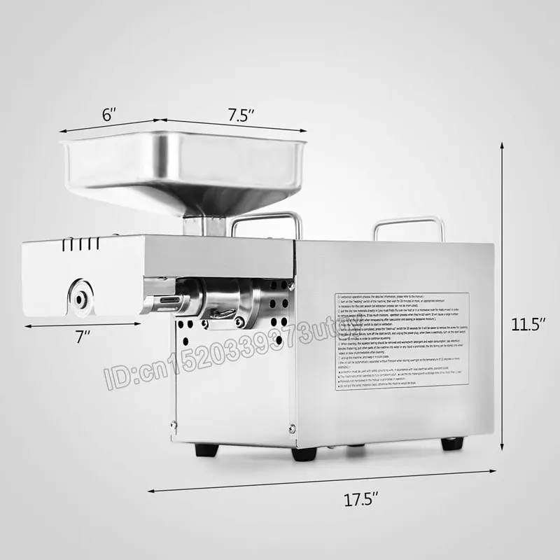 Горячий пресс холодное масло машина коммерческий домашний масляный экстрактор из нержавеющей стали арахис льняное масло пресс машина с английским Руководство