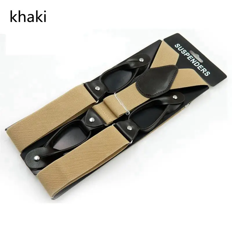 khaki pant suspender for men