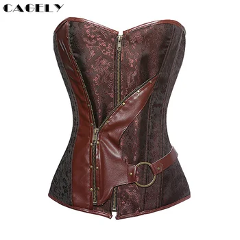 

Gothic Corset Top Retro Cosplay Party Dress Sexy Pirate Girl Costume Steampunk Overbust Bustier Burlesque Corselet Clothing