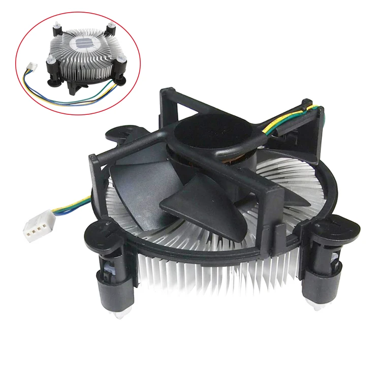4 PinDesktop Computer PC Aluminum CPU Heatsink cheap Cooler Fan for LGA 775 or LGA1155 1156