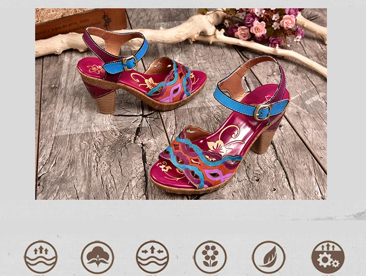 Г., Летние оригинальные туфли с открытым носком женские босоножки обувь на высоком каблуке из натуральной кожи с ремешком на щиколотке и пряжкой женские босоножки на платформе