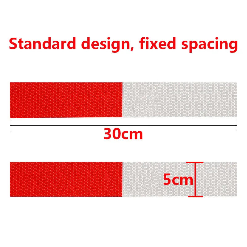 10pcs 5*30cm Car Reflective Stickers Warning Strip Reflective Truck Auto supplies Night Driving Safety Secure Red White Sticker