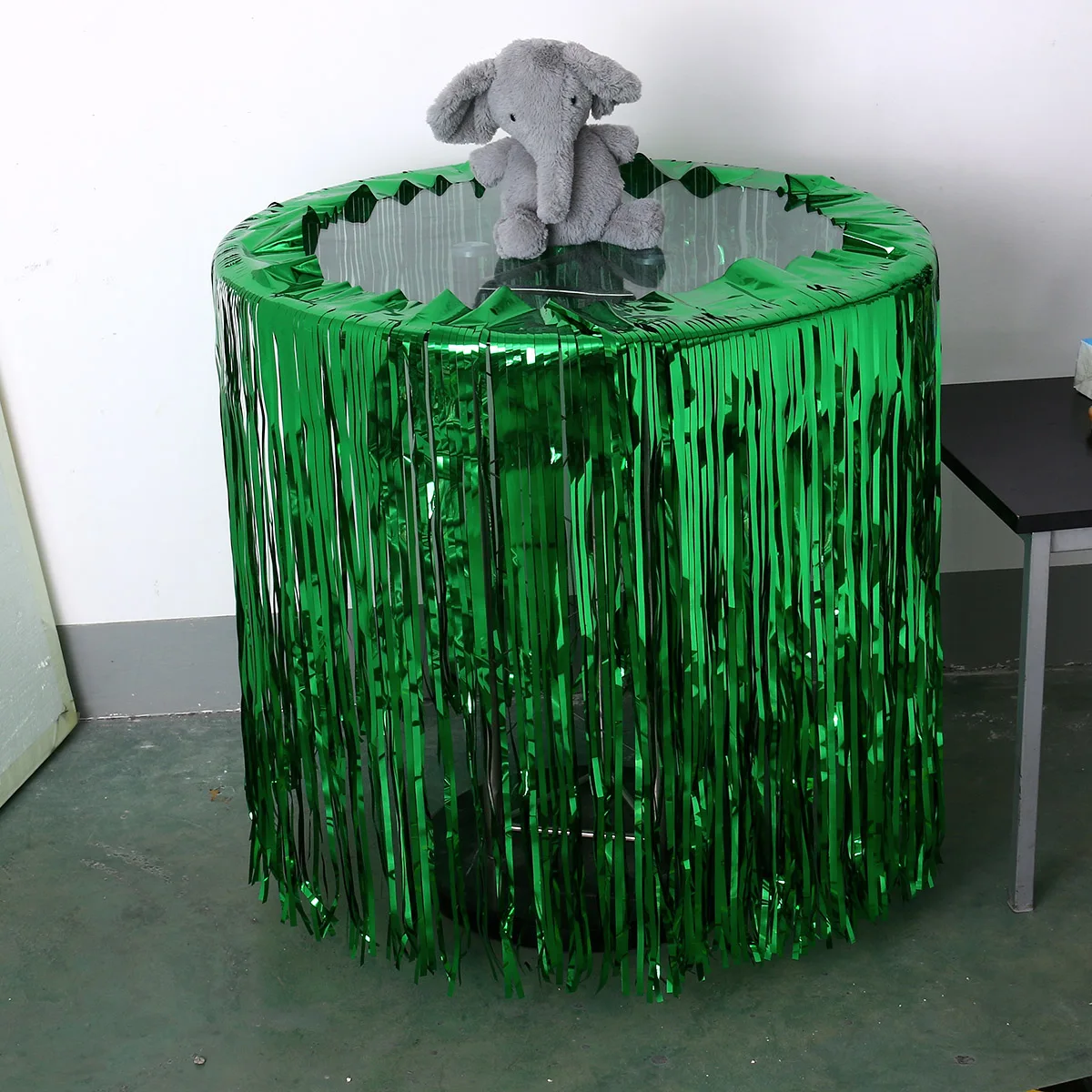 Summer Wedding Party Banquet Metallic Fringe Table Skirts Foil Tinsel Table Skirt for luau Party