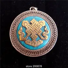 TGB015 Тибетский белый металл медь бесконечные нотсс мантры амулет молитвенный ящик 38 мм непальский камень ГАУ подвеска амулет Тибет драгоценность