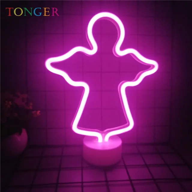 online shop tonger romantic novelty angel led neon sign room table