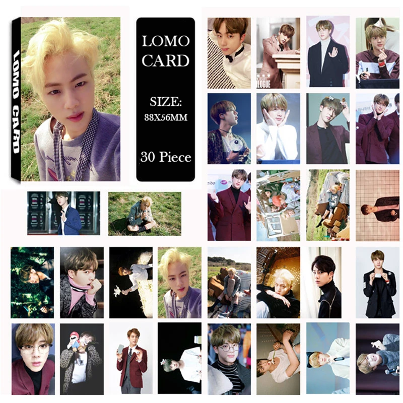 KPOP Bangtan Boys альбом JIN LOMO карты K POP Новая мода само сделанная бумага фото карта HD