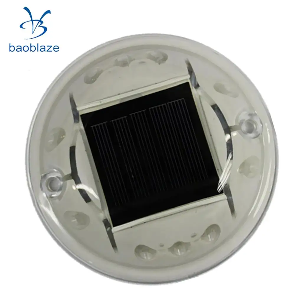 Baoblaze Solar LED Road Stud Light Pathway Deck Dock Driveway Garden Lamp Yellow