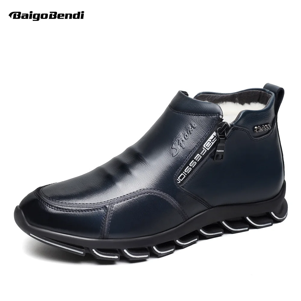 

Men Warmth Winter Ankle Boots Casual Thick Plush Linning Snow Boots Business Man Imitation Fur Martin Ridding Boots