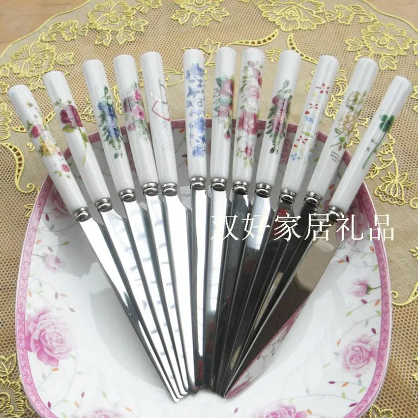 Free shipping (3pcs/lot) Multicolor Ceramic Handle Stainless Steel