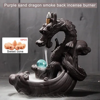 

Ceramic Backflow Incense Burners Home Decor Dragon Beads Ball Decor MJJ88