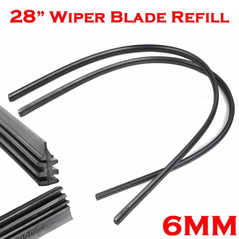 Wholesales 2Pcs 28" 6mm Universal Car Vehicle Rubber Frameless