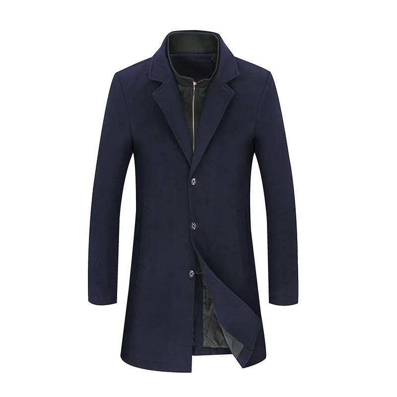 Plus La Lxl2xl3xl4xl5xl Hiver Laine 8xl Hommes Épaisse De Unique Nouveau Flanelle Casual Khaki Manteau Doublure navy black Arrivla Taille Poitrine Mode Blue Amovible gvIY6b7yf