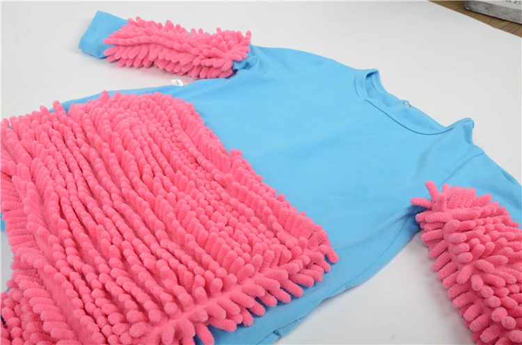 Hot Baby Mop Romper Outfit Unisex Boy Girl Polishes Floors Cleaning Mop Suit Autumn Winter Kids Crawls Toddler Swob Jumpsuit bright baby bodysuits	