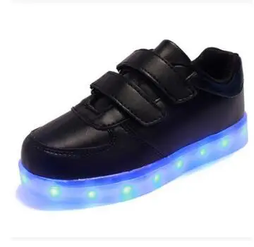 Модные СВЕТОДИОДНЫЙ Световой для детей повседневная обувь светящееся Зарядное устройство USB для мальчиков и девочек, кроссовки с 7 видов цветов, с подсветкой; - Цвет: 1