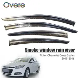 Overe 4 шт./1 компл.. дым козырек на ветровом стекле для Chevrolet Cruze седан 2015 2016 Стайлинг ABS Vent Защита от солнца дефлекторы гвардии интимные
