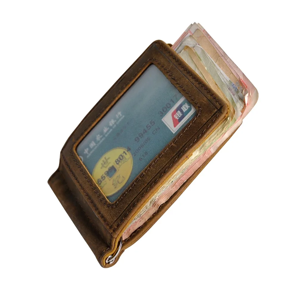 Мужской дизайнерский тонкий кошелек из натуральной кожи, передний карман, магнитный зажим для денег, мини кошелек для банкнот для мужчин 1099