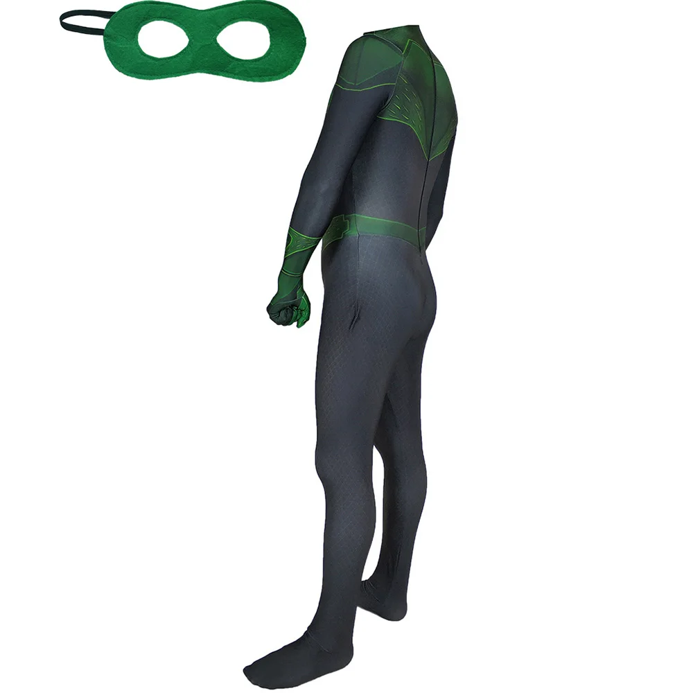 Супергерой Зеленый Фонарь костюм косплей боди 3D принт спандекс лайкра зентай костюм для Хэллоуина вечеринки с маской