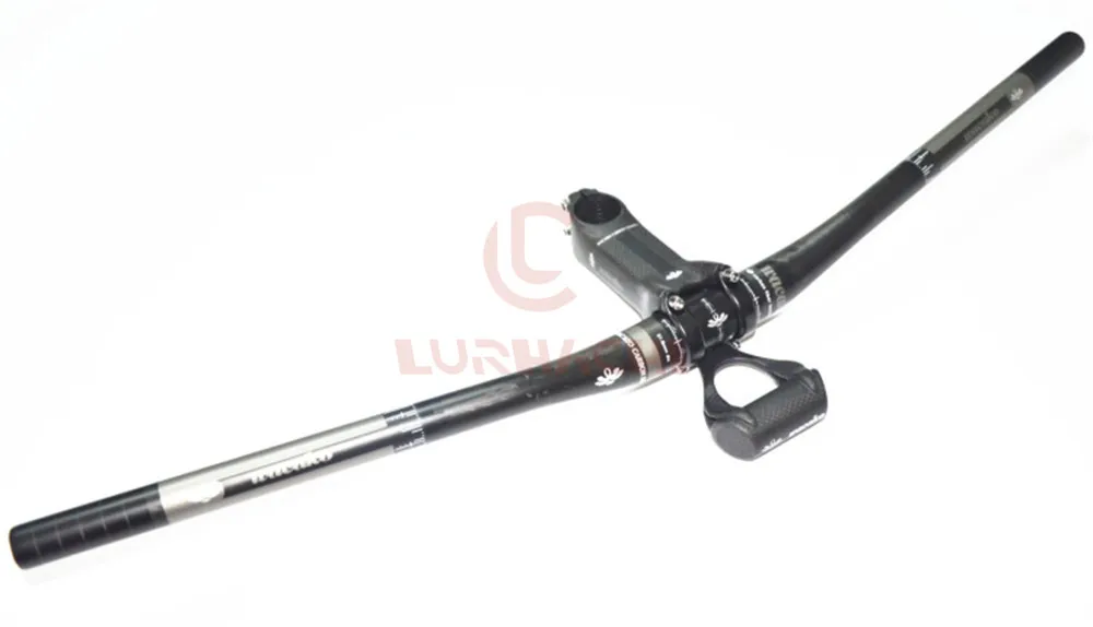 

LURHACHI MTB Carbon Handlebar Flat/Riser Mountain Bike Handlebar 620/640/660/680/700/720/740mm With Carbon Stem Computer Mount