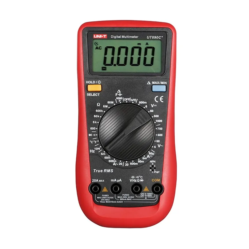 

UNI-T UT890C+ True RMS Digital Multimeter C/F Temperature Capacitance Frequency Multi Meter Diode Tester Measuring Instruments
