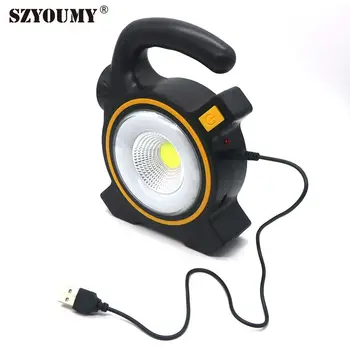 

SZYOUMY Solar flood light Portable USB rechargable 30W cob solar emergency work lamp 3 Modes Lantern Tent lights searchlight