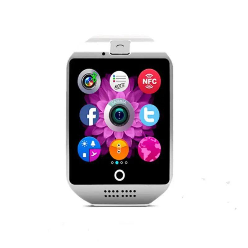 Q18 Bluetooth Смарт часы сенсорный экран с камерой Facebook Whatsapp Twitter Синхронизация SMS часы Поддержка SIM TF карты для IOS Android - Цвет: White