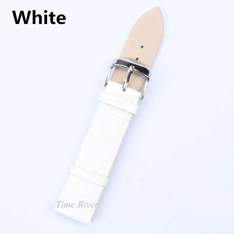 1PCS Genuine leather Watches Band Strap White 12mm 14mm 16mm 18mm 20mm 22mm Woman Man Watchbands