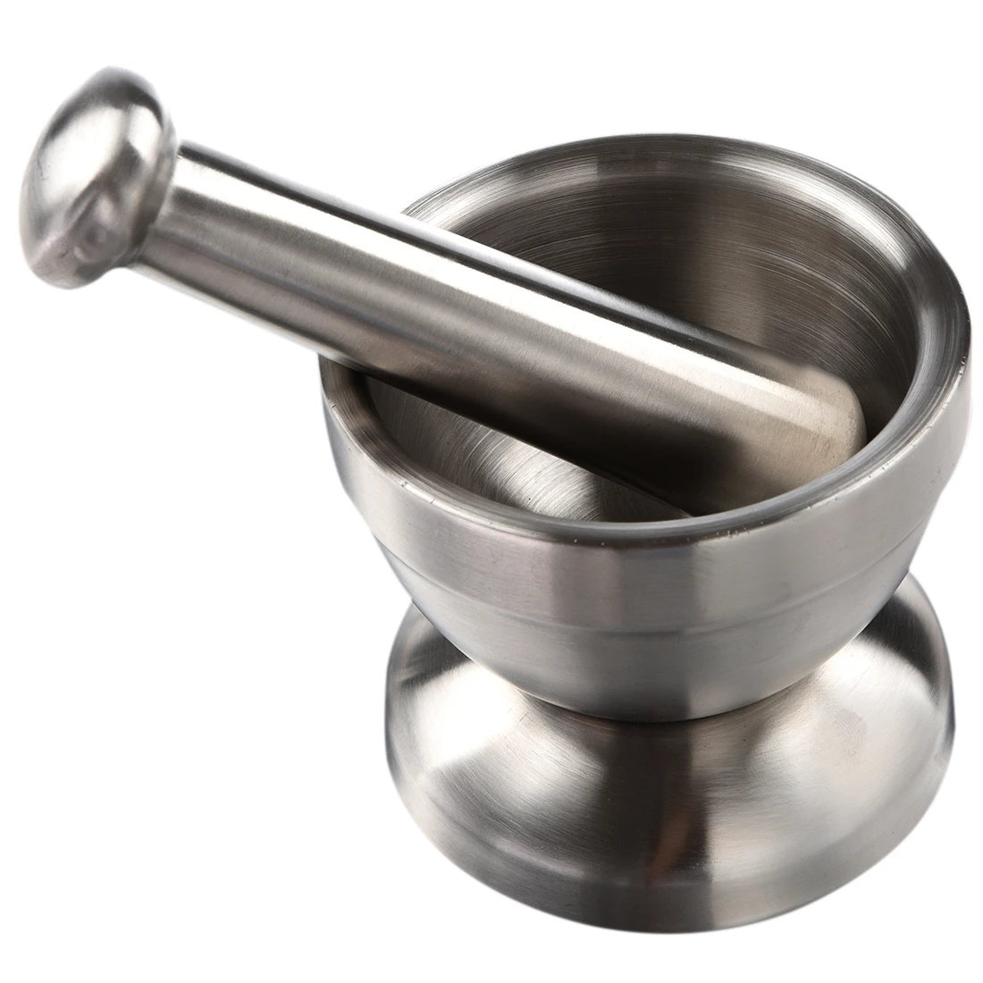 Practical double Stainless Steel Mortar and Pestle Kitchen Garlic Herb Mills Grinder Pharmacy Bowel Kicthen Supply