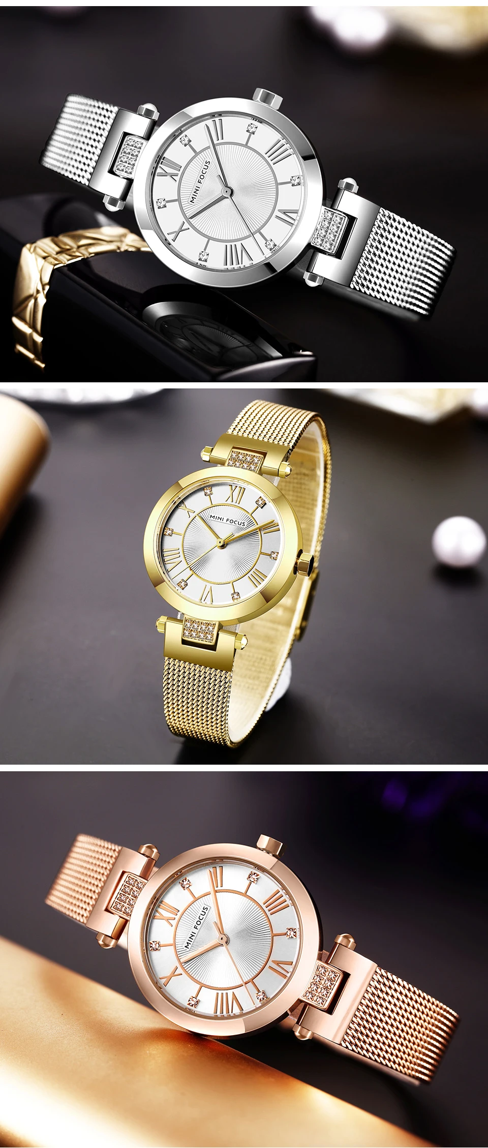 Мини-фокус минималистичные женские часы лучший бренд Роскошные элегантные кварцевые часы с сетчатым ремешком со стразами женские Relogio Feminino