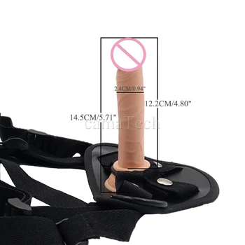 camaTech Strap On Mini Dildo Panties 14.5*2.4cm Silicone Penis With Suction Cup Strapon Harness For Vagina/Anal Plug Sex Toys 5
