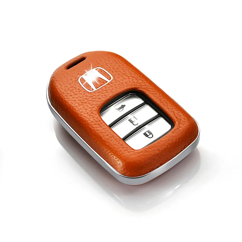 Автомобильный чехол для ключей fob для Honda Vezel City Civic Jazz CRV Crider HRV Accord EX EXL Fit Freed Remote smart Key автомобильный Стайлинг - Название цвета: orange single shell