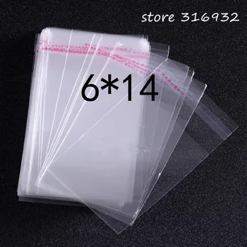 

Clear Resealable Cellophane/BOPP/Poly Bags 6*14cm Transparent Opp Bag Packing Plastic Bags Self Adhesive Seal 6*14 cm