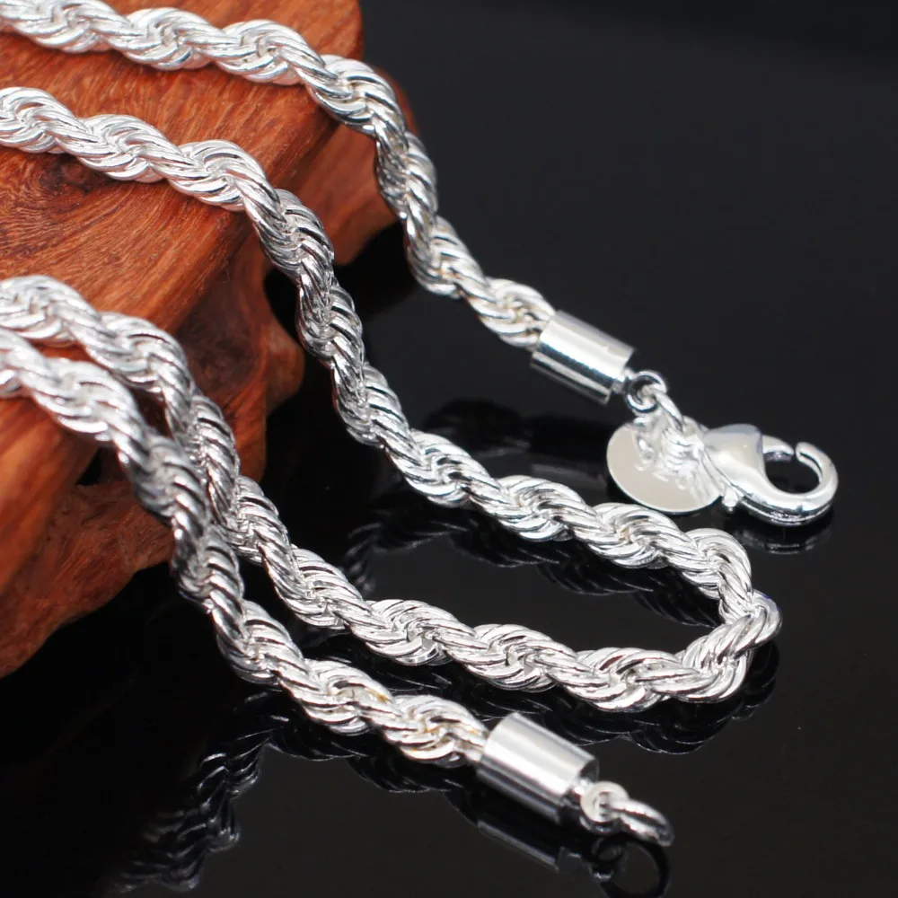 Pure Silver 925 Necklaces for Men Women 