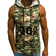 Камуфляж тренажерные залы Стрингер Костюмы Бодибилдинг майка Для мужчин майка для фитнеса худи-жилетка Модный Личность удобный жилет