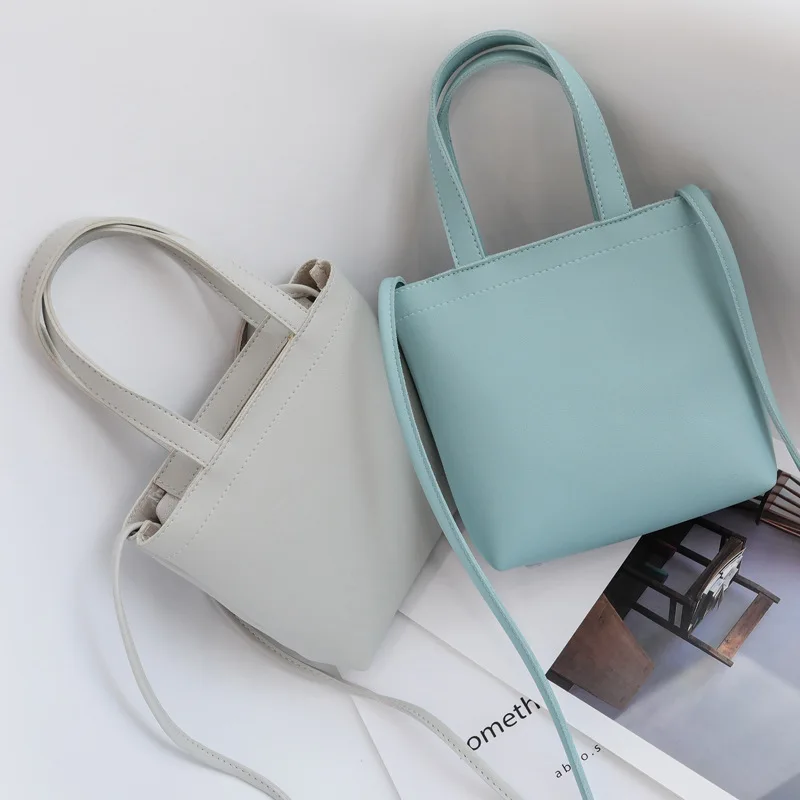 

2019 latest hot sale portable solid color PU simple high quality one shoulder wild soft exquisite large capacity Messenger bag