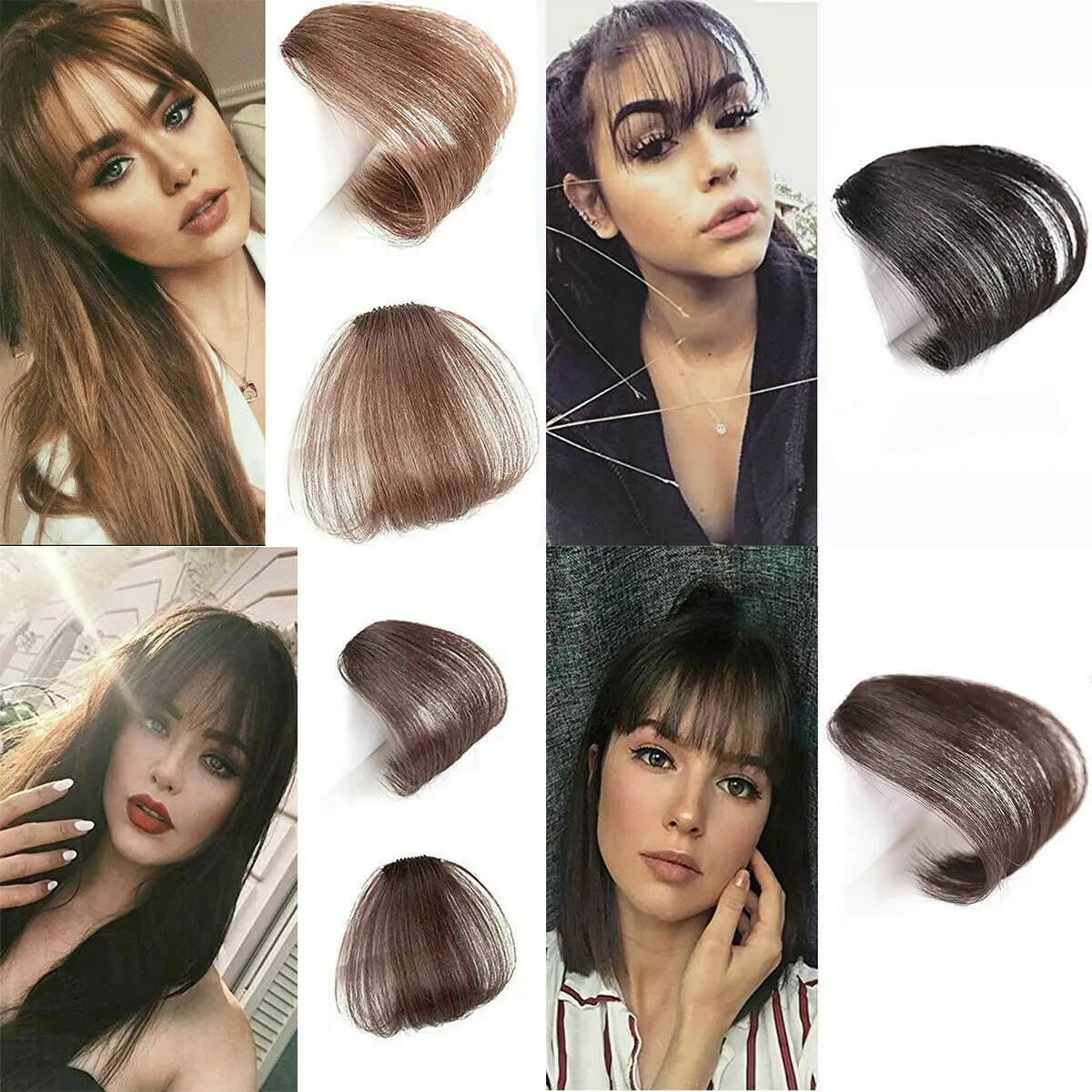 Thin Air Neat Wispy Bangs Real Remy Human Hair Clip In Fringe