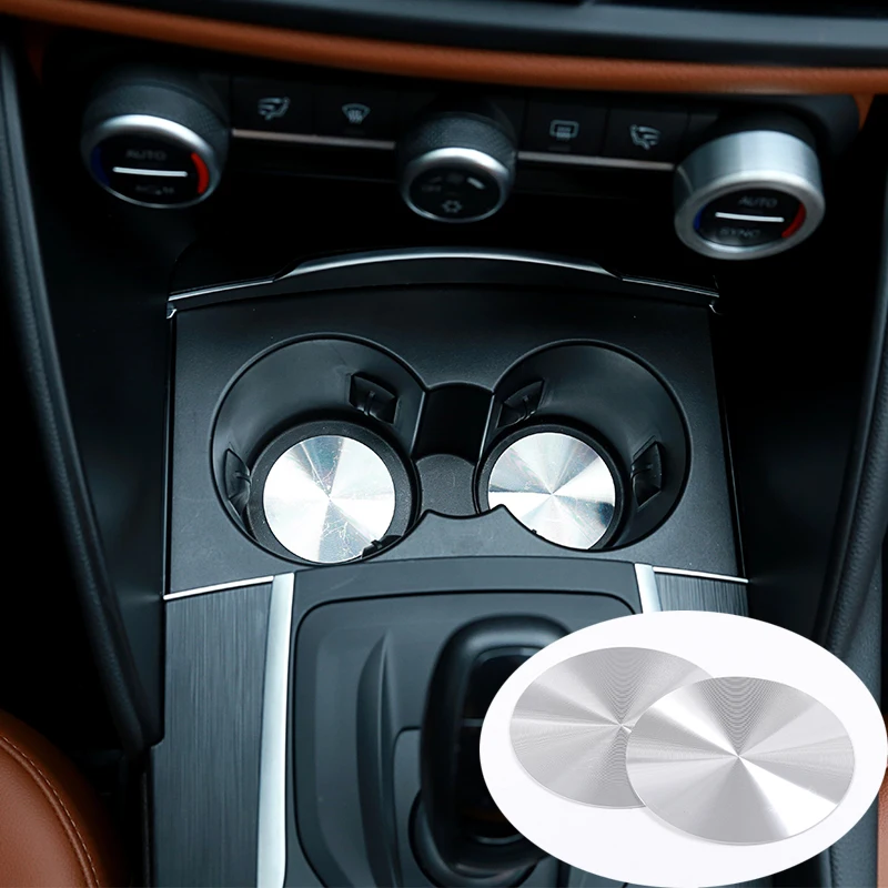 Car Cup Holder Cover Mat Trim Stainless Accessories For