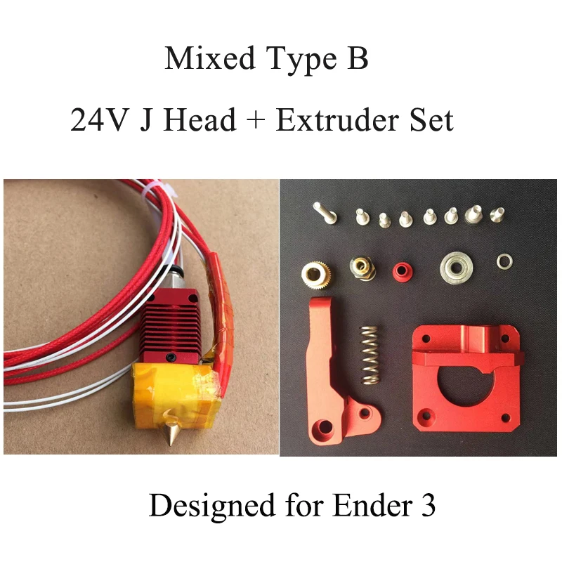 

3D Extruder Full Metal J-head Ender 3 MK10 Hotend Assembled Extruder Hot End Kit Filament 1.75MM 0.4MM 3D Printer Part for CR10