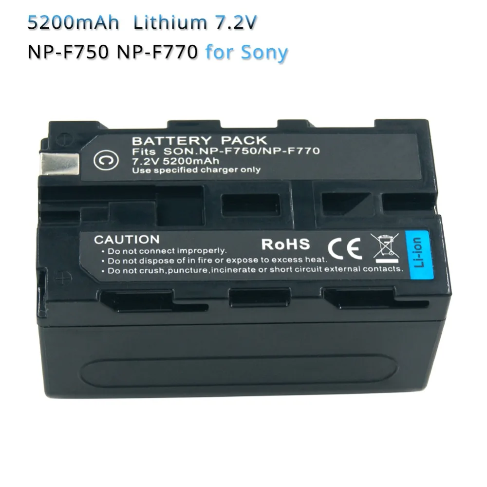 5200mAh NP F770 NP F750 NP F770 np f750 NPF770 750 Rechargeable ...
