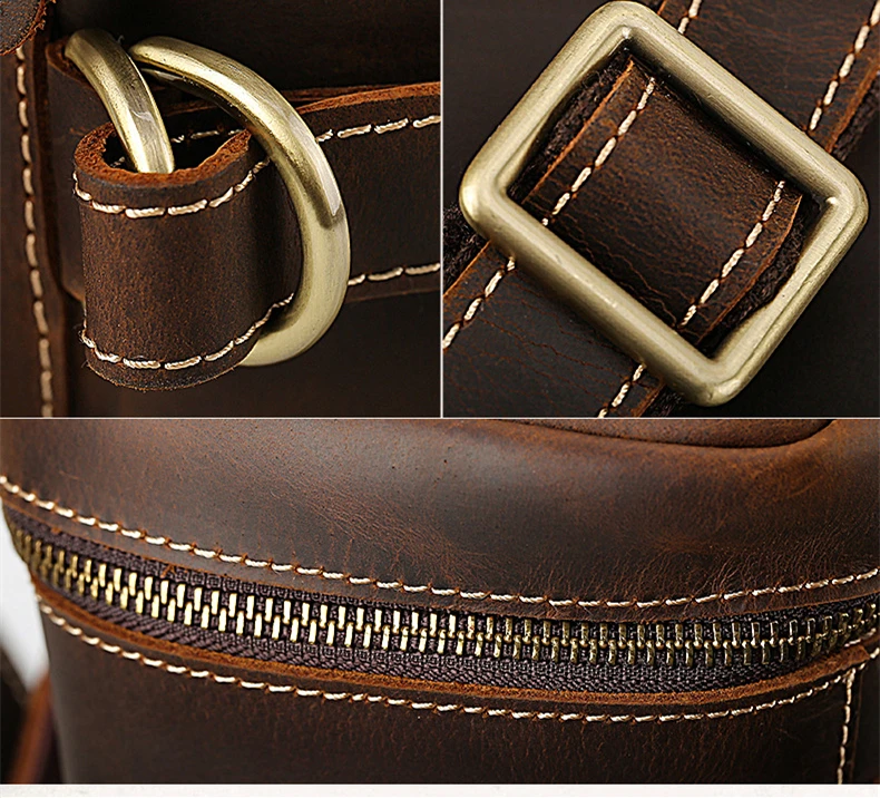 Details Show and Large Capacity of Leather Backpack