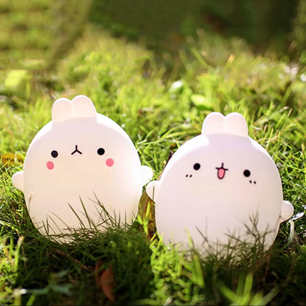 

Portable 5V 0.8w USB LED Night Light Colorful Little Rabbit Lamp Touch Sensor Night Lamps For Bedside Bedroom Sleeping Light