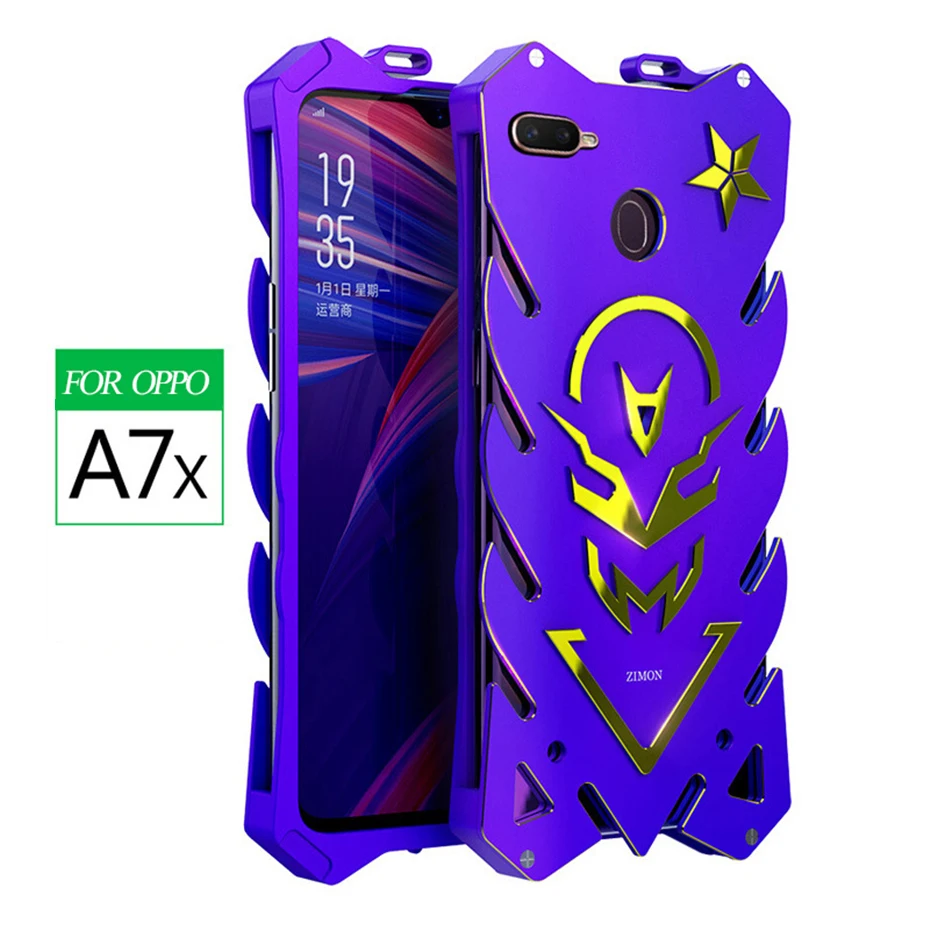 Zimon армированный чехол для OPPO A7X ударопрочный авиационный алюминиевый