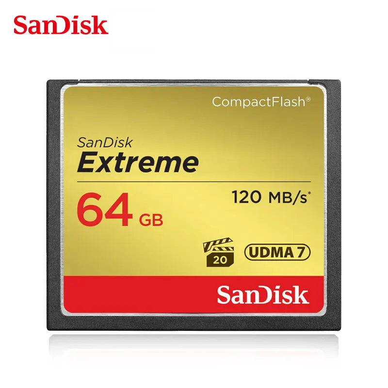 Карта памяти Sandisk Extreme CompactFlash 32 Гб 64 128 ГБ CF карта VPG 20 120 МБ/с./с 4K и Full HD видео для Canon
