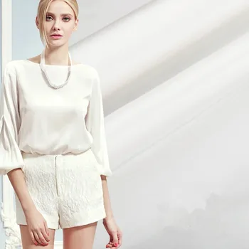 

White silk cotton satin fabric 23mm silk satin fabric drapery smooth dress dress silk fabric wholesale cotton cloth