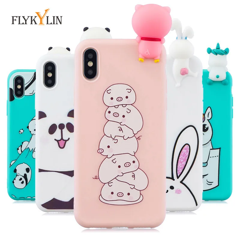 Силиконовые чехлы для телефонов iPhone X 8 7 6S 6 Plus SE милый мультяшный чехол с пандой