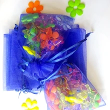 500 шт 25*35 см ярко-синяя Органза Подарочная сумка Стенд для ювелирных украшений Сумки на шнурке сумка для браслетов/ожерелья Мини сумка из пряжи