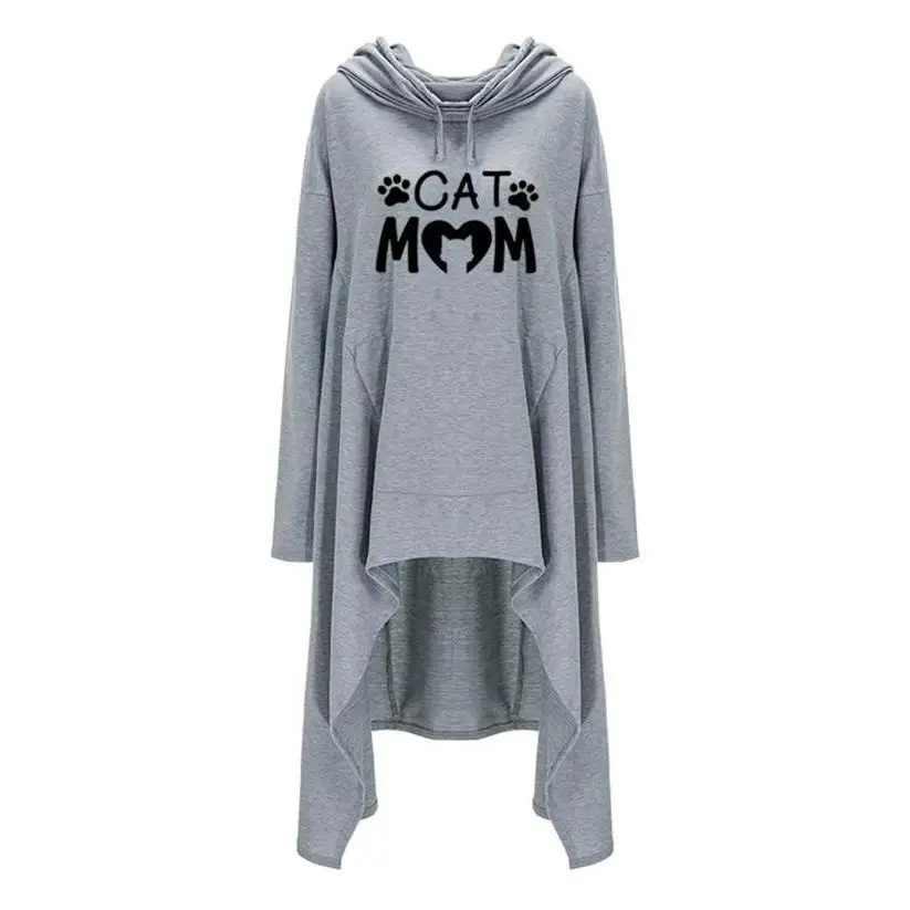For Women Long Irregular Letters Print Sweatshirt Femmes Hoodies Women Tops Funny 2018 Clothings Youth Comfortable Cropped