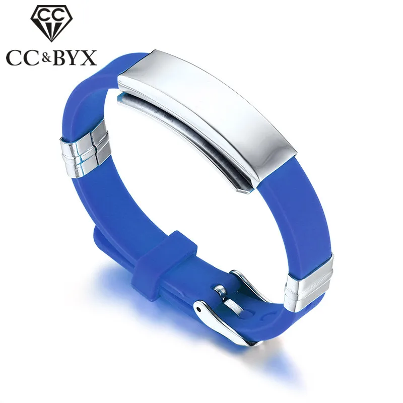 Мужской браслет из нержавеющей стали и силикона 5 цветов|cc bracelet|bangle braceletstainless steel