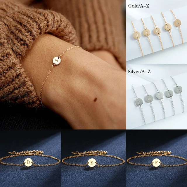 Fashion Simple Lovely English Alphabet Bracelet Like a-z Alphabet Bracelet  For Wemen And Men For Party - Bracelets - AliExpress